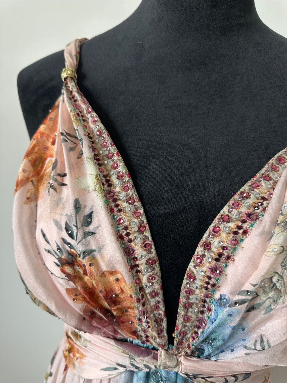 Camilla Pink Floral Multicolor Twisted-Waist Maxi Dress - Picture 2 of 11